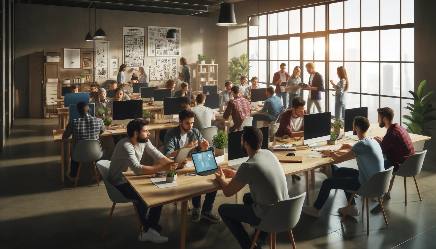 developers working in a office